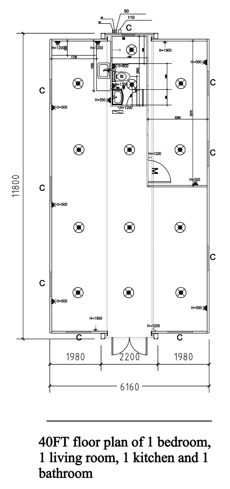 Plano Casa 72m² — Configuración
